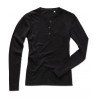 Majica dugih rukava s gumbima za žene ST9580BLO (Black Opal)